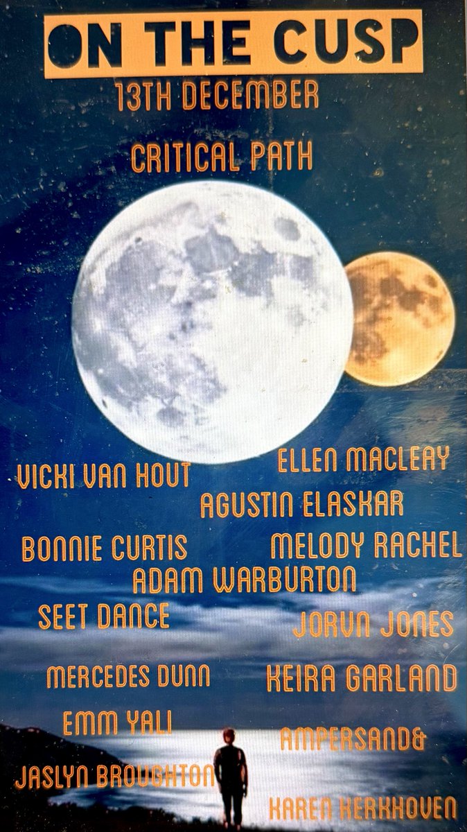 Not long to go until On the Cusp 2025 on Saturday 13th December at Critical Path. 
Come watch my dance 💃 collaboration with Kim Jacobs, alongside lots of other talented artists. 
Tickets 🎟️ via Humanitix. 😸