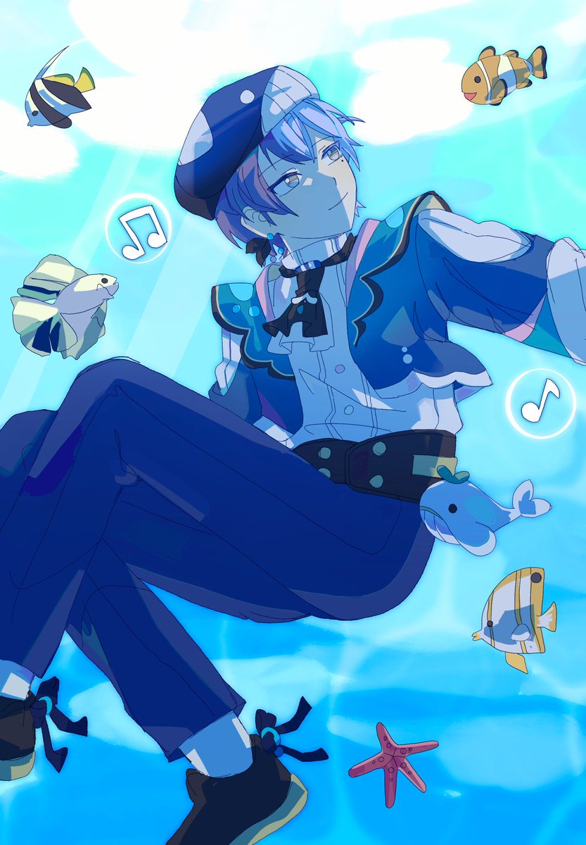 first time drawing toya i think :D 
i had a lot of fun drawing all the little  fishes #prsk_fa