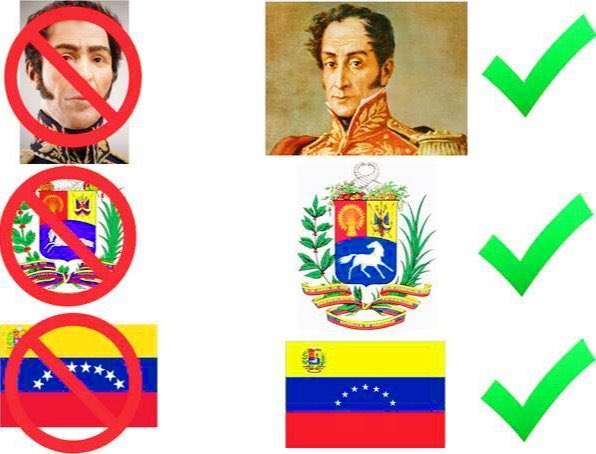 Estos son nuestros símbolos patrios.

No esas mamarrachadas que impuso el chavismo.