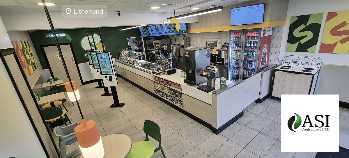 ASIContractors's tweet photo. Subway Litherland handed over and reopened this month - FF2.0 remodel completed #Subway #ASIContractors https://t.co/cTQyx2OslO