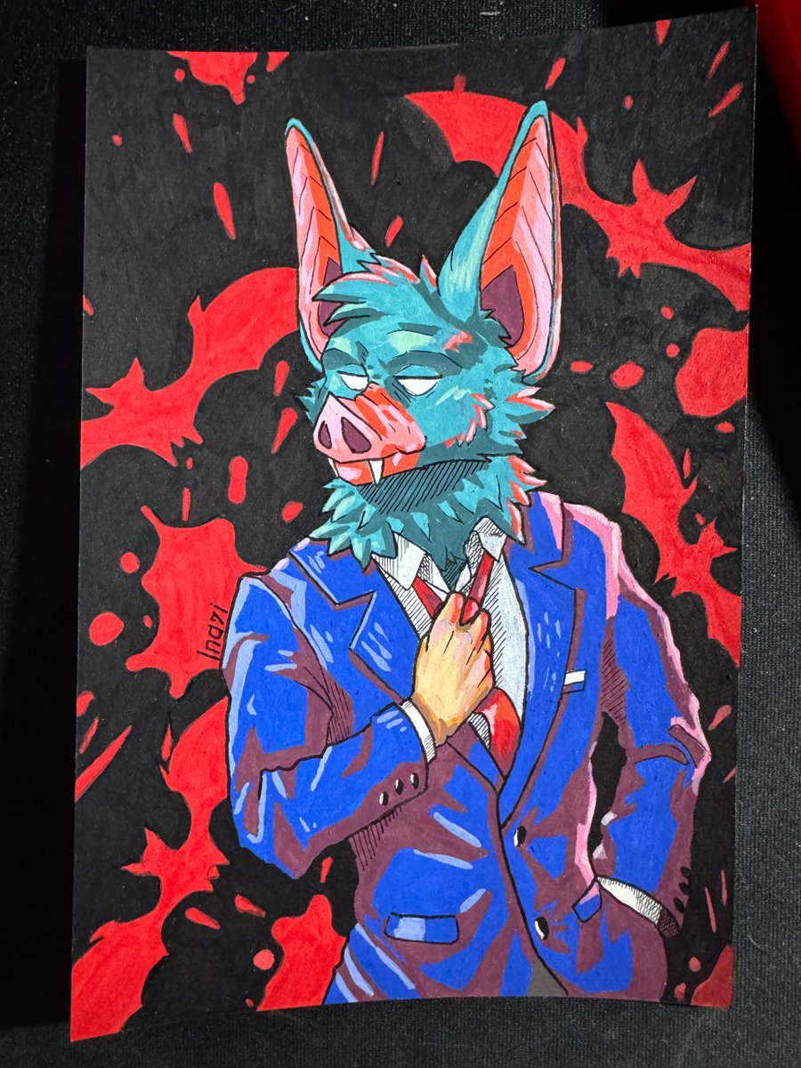 CuteRaccoo's tweet image. You gonna eat those twinks?🦇
#sonar #dispatch #dispatchfanart  #traditionalart