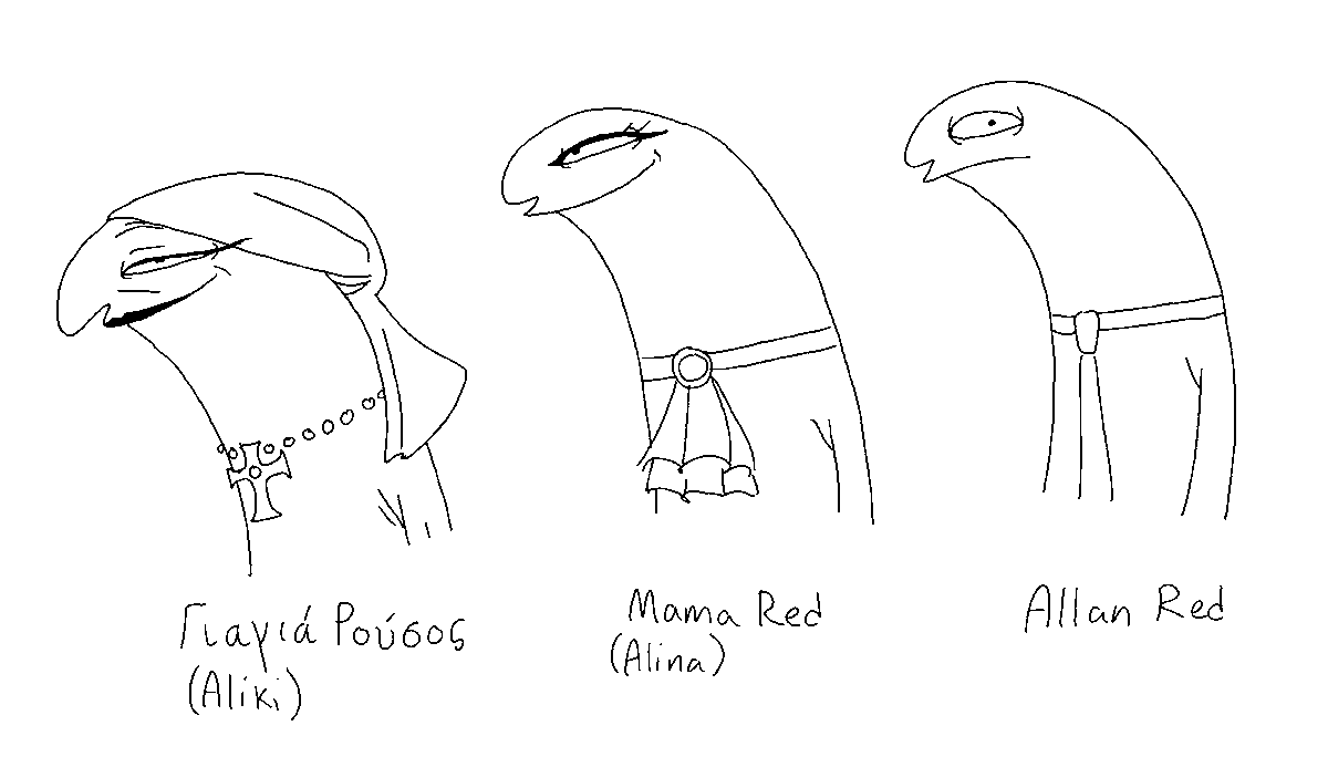 Yiayia has entered the building