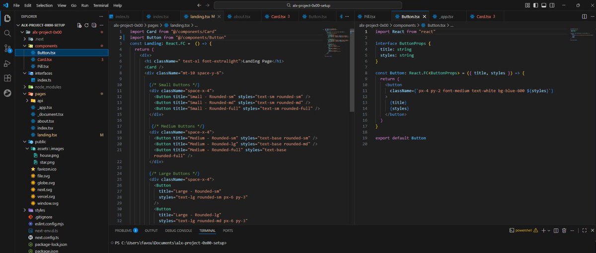 nkeiruka_iweala's tweet image. Day 67 of #100DaysOfCode 
Learnt how to create a button component that accepts argument and creating multiple instances of the button component in the landing paths following ALX’s instructions. 
Takeaway: Consistency is indeed the key to success 
#BuildInPublic #WebDev