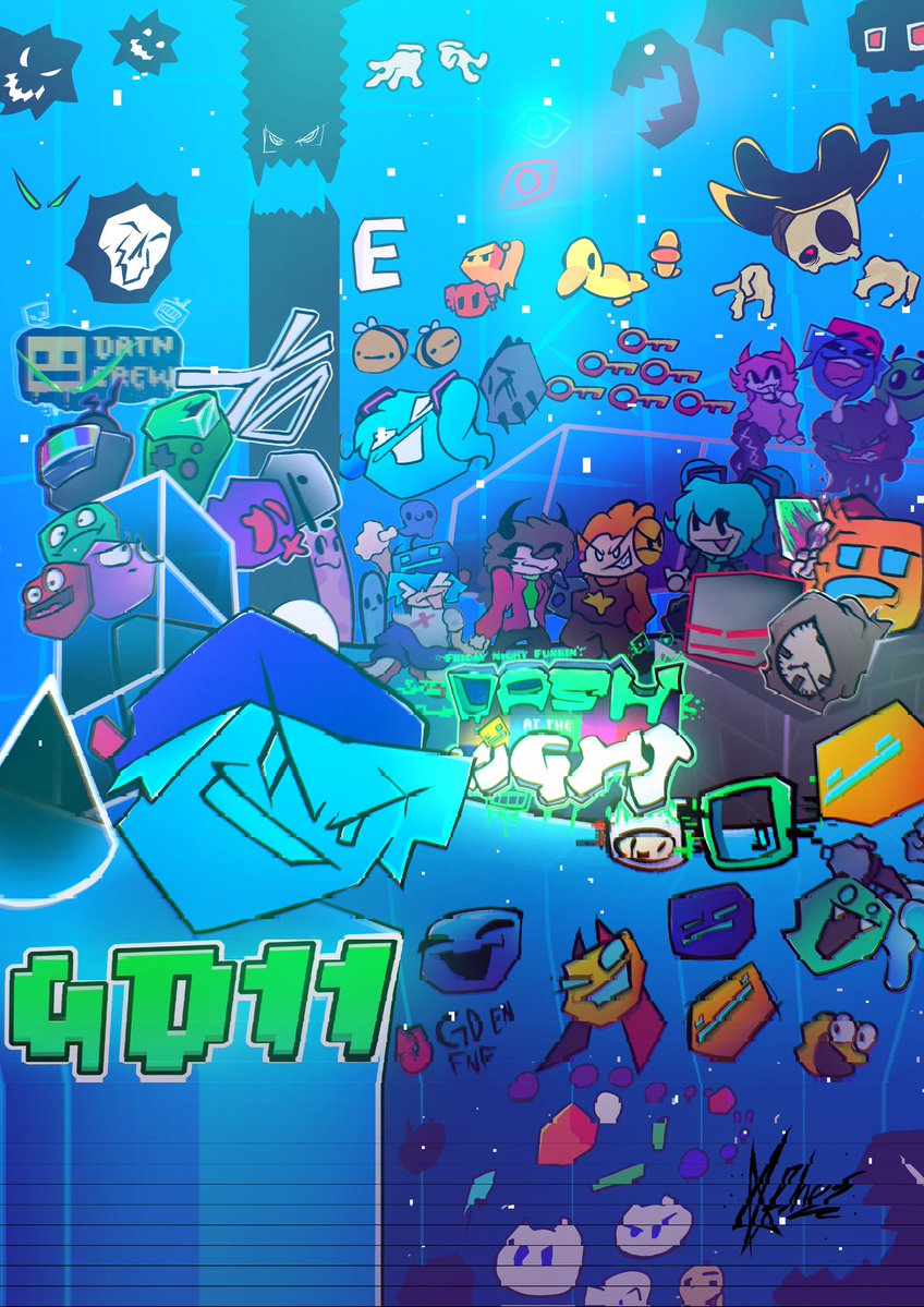 DatnCrew's tweet image. We&apos;ve expanded last year&apos;s poster vertically!

Can you see what&apos;s new? 👀....

We&apos;ll work on this in the future! Stay tuned! :)

#geometrydash #fridaynightfunkin