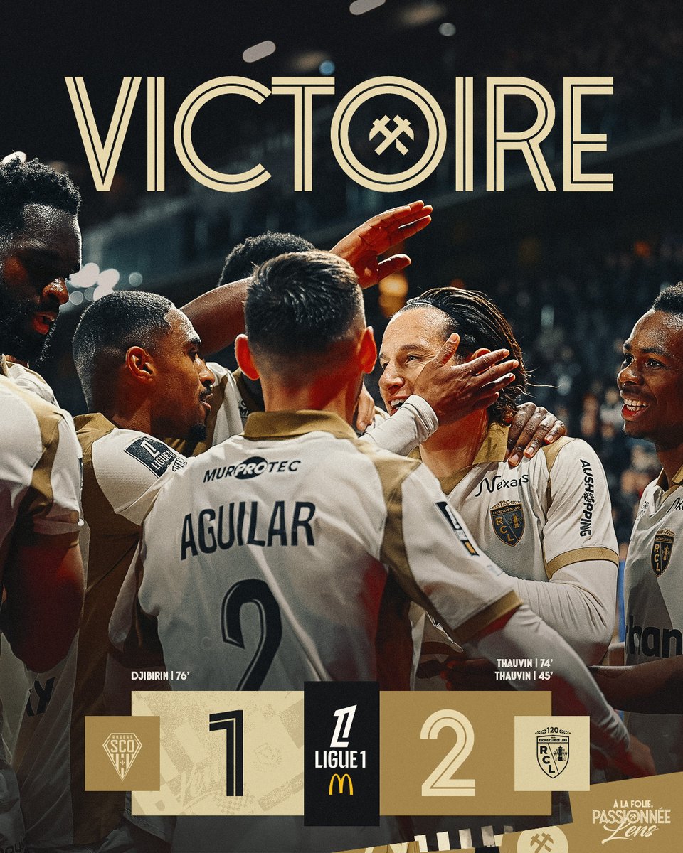 RCLens's tweet image. 𝟒 𝐚̀ 𝐥𝐚 𝐬𝐮𝐢𝐭𝐞 🔝

Valeureux, le Racing a livré un match d&apos;équipe pour arracher un 4⃣e succès de suite et s&apos;emparer du trône de leader pour la première fois depuis 21 ans. Un succès collectif dédié à Jonathan Gradit. Bravo Messieurs ! 👏

@AngersSCO 1⃣-2⃣ RC Lens

#SCORCL