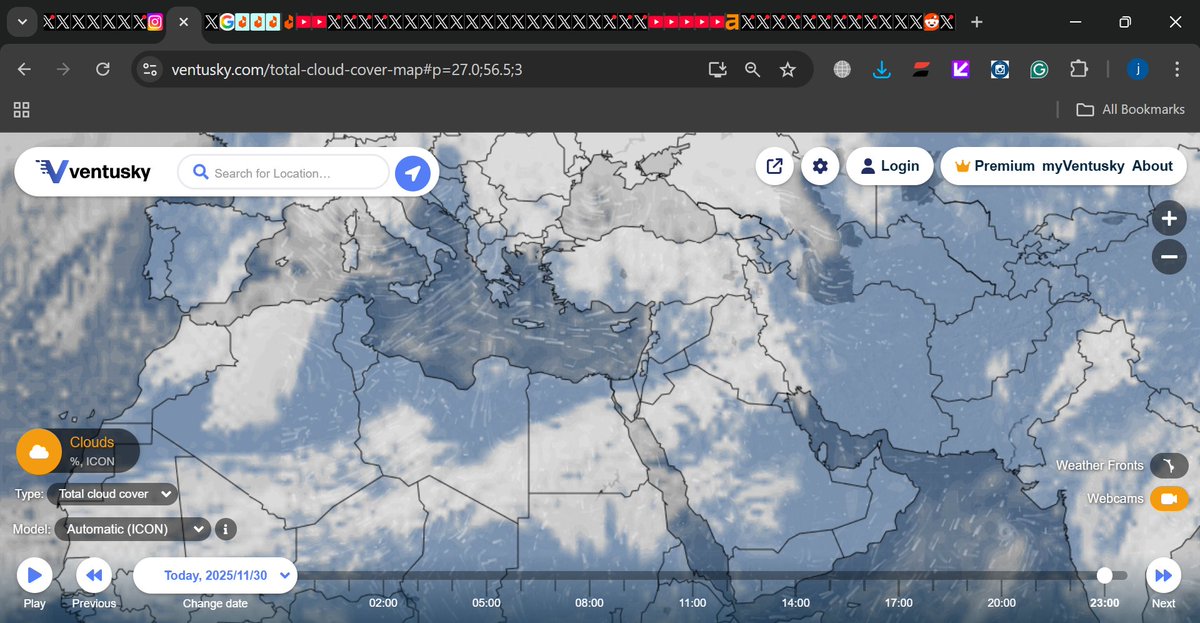 JamesJh2538202's tweet image. Look how weather mod systems of Vatican and their branches such s France, Brazil, Germany, Australia, Russia, and the UK are killing clouds/ look at straight border of cloud cover.