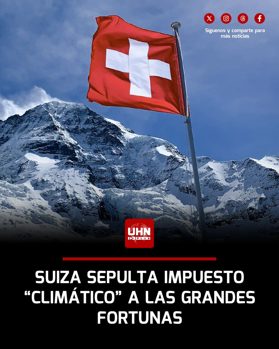 UHN_Plus's tweet image. 🇨🇭‼️ | ÚLTIMA HORA — Suiza rechazó con cerca del 80% de los votos un impuesto del 50% a herencias y donaciones superiores a 50 millones de francos, una propuesta del ala juvenil socialista para financiar proyectos climáticos que cayó en todos los cantones por temor a fuga de…