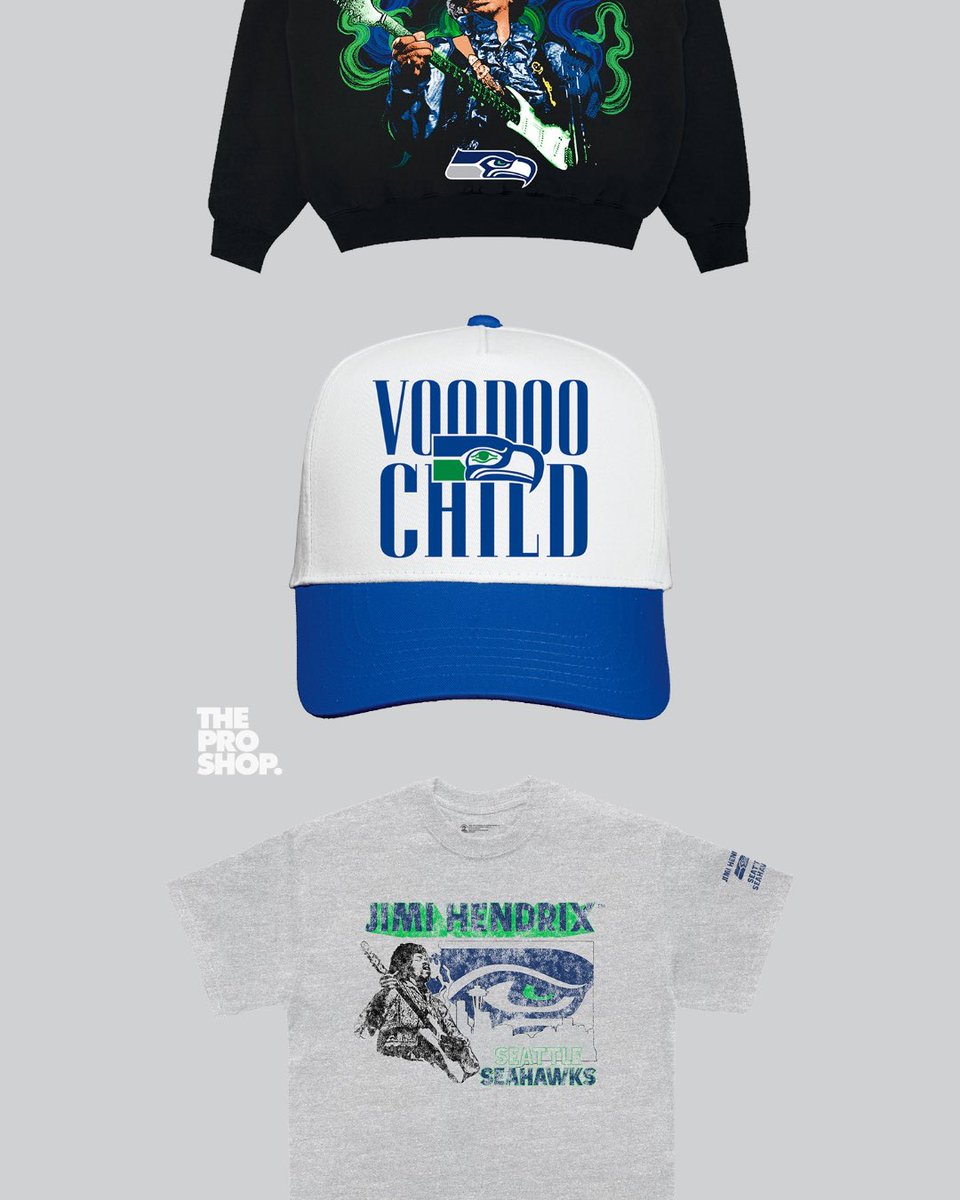SeahawksProShop's tweet image. Come get the newly launched Jimi Hendrix™ x Seahawks Collection! 

Find yours at Ticketmaster Tailgate.
