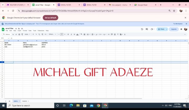 GiftMichae32951's tweet image. my deliverABLES featuring ( FILTER BY MAKE)

A clean data sheet 

GOOGLE FORM - GOOGLE SHEET 

Email ( Gmail )to Gmail (sheet 1)

Email ( Yahoo) to Yahoo( sheet 2)

MAKE.COM

#Nocodeautomation
#lowcodeautomation
#MAKe.com