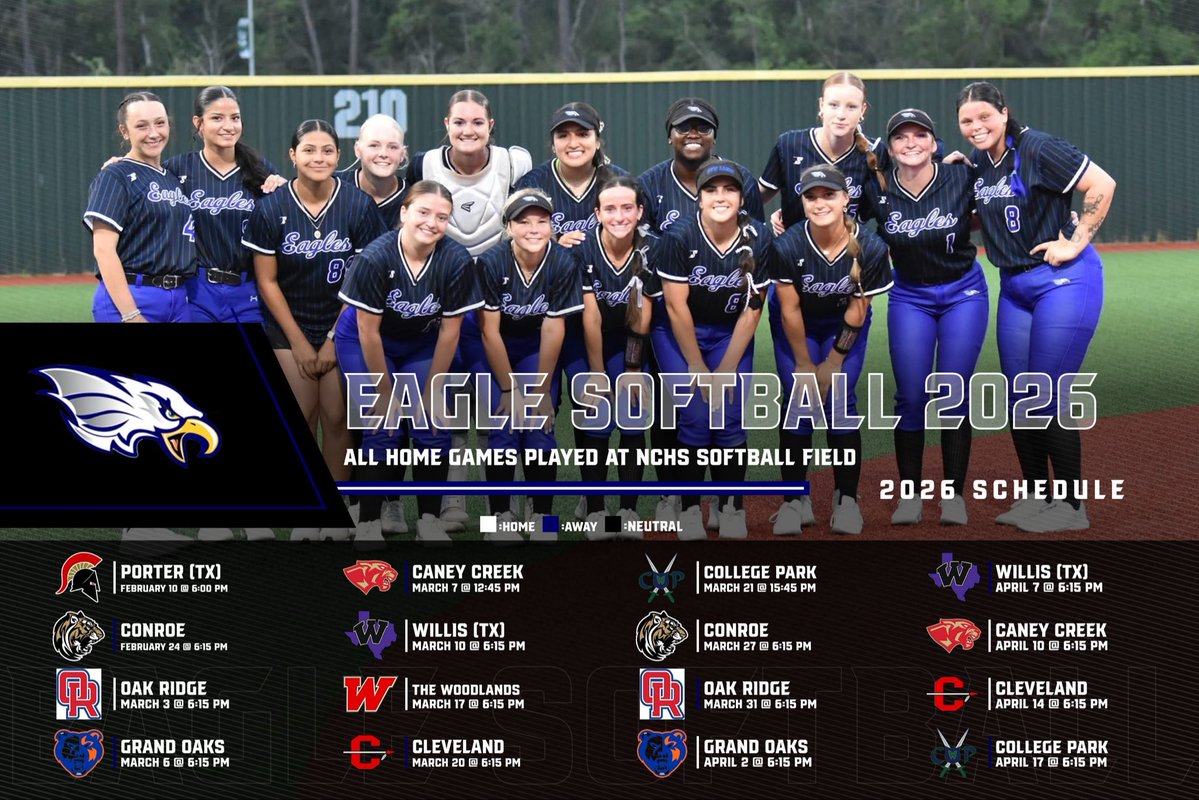 nchseagles_sb's tweet image. It’s about that time ⏰ 

Mark your calendars and save the dates 📅 Eagle Softball came to play!! #FCC #2026 #EagleSoftball 💙🥎🖤