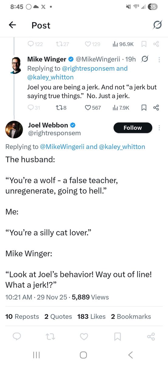 TheMuppetPastor's tweet image. Wow it’s so weird that a man who ran away from church discipline also runs away from accountability.

It’s not just women that do it, Joel.