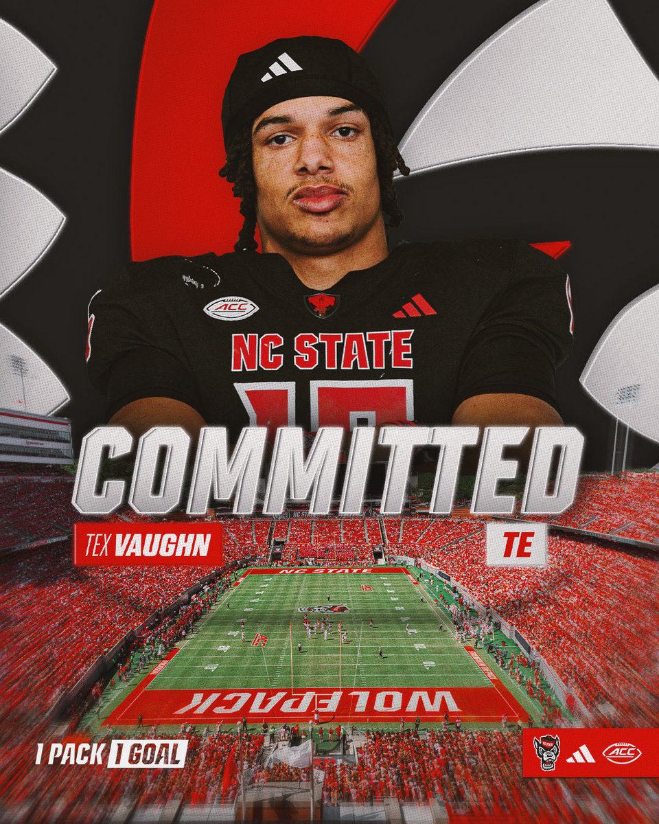 Committed.
Honored to announce I’m officially locked in with <a href="/PackFootball/">NC State Football</a>! 
Ready to get to Raleigh, get to work, and make an impact.
🐺🔴⚫️
 #Committed  #1Pack1Goal
@coachglocklear <a href="/StateCoachD/">Dave Doeren</a> 
<a href="/CoachAlexFaulk/">Alex Faulk aka “Coach Suge”</a> <a href="/TaylorCMcDaniel/">Taylor McDaniel</a>
@kingsmountainfb <a href="/TomLoy247/">Tom Loy</a> <a href="/adamgorney/">Adam Gorney</a>