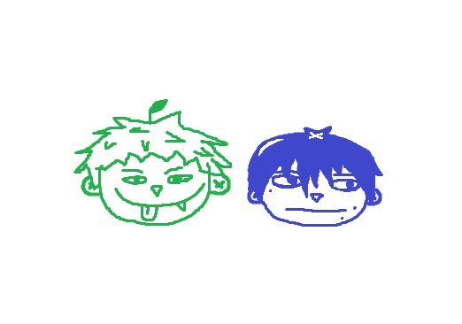 here's my applekaru and berryshiki made in mspaint