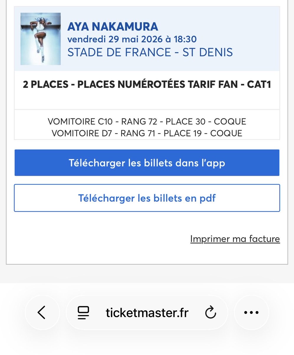 YBossis's tweet photo. ❗️❗️❗️❗️❗️❗️❗️❗️❗️❗️❗️❗️❗️❗️
REVENTE DE 2 PLACES CAT 1 
STADE DE FRANCE @AyaNakamuraa 29 MAI 2025
PRIX D’ORIGINE (122,50€ unités)
#SDF #AYANAKAMURA #Concert #Ticketmaster
❗️❗️❗️❗️❗️❗️❗️❗️❗️❗️❗️❗️❗️❗️ https://t.co/HXZbVCMS3r