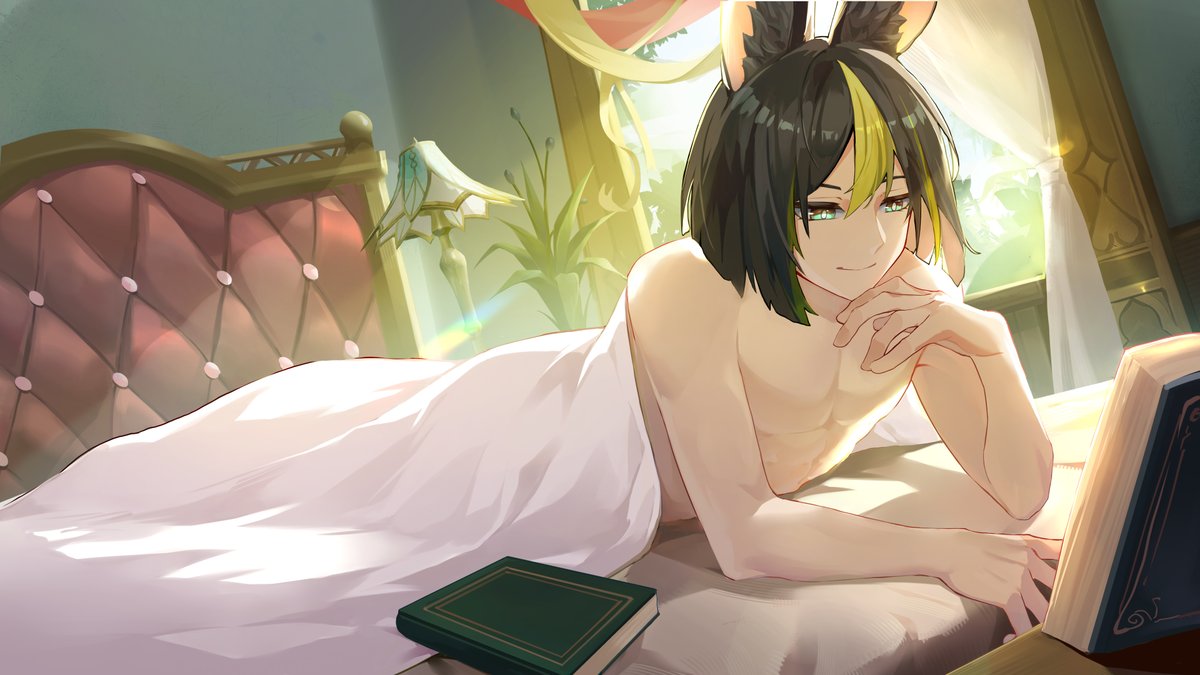 What's Jun been doing today?

Laying in bed naked while enjoying a good book!