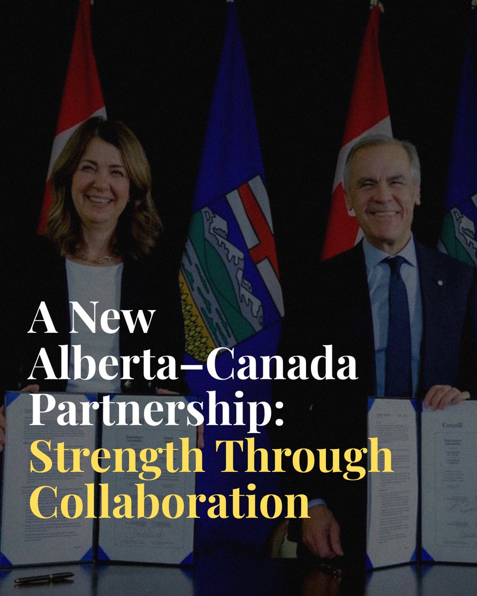 timhodgsonmt's tweet image. This week, Alberta and Canada reached an agreement that creates a plan to give industry the long-term certainty it needs to deploy capital, build energy infrastructure, and cut emissions.

This MOU is bigger than any single project — it’s a reset in how our governments work…