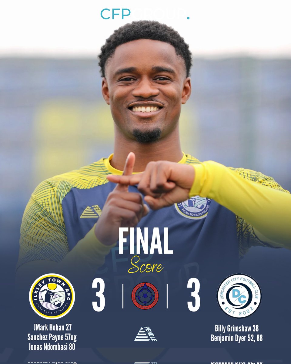 ilkleytown's tweet photo. A dramatic afternoon in Jacob Mistry’s first home game in charge, as a new-look Ilkley side earned a solid point. Ilkley 3-3 @DoncasterCityFC

👉 Read the full report: https://t.co/jr4mvItw6f https://t.co/bRw1xGnTCV