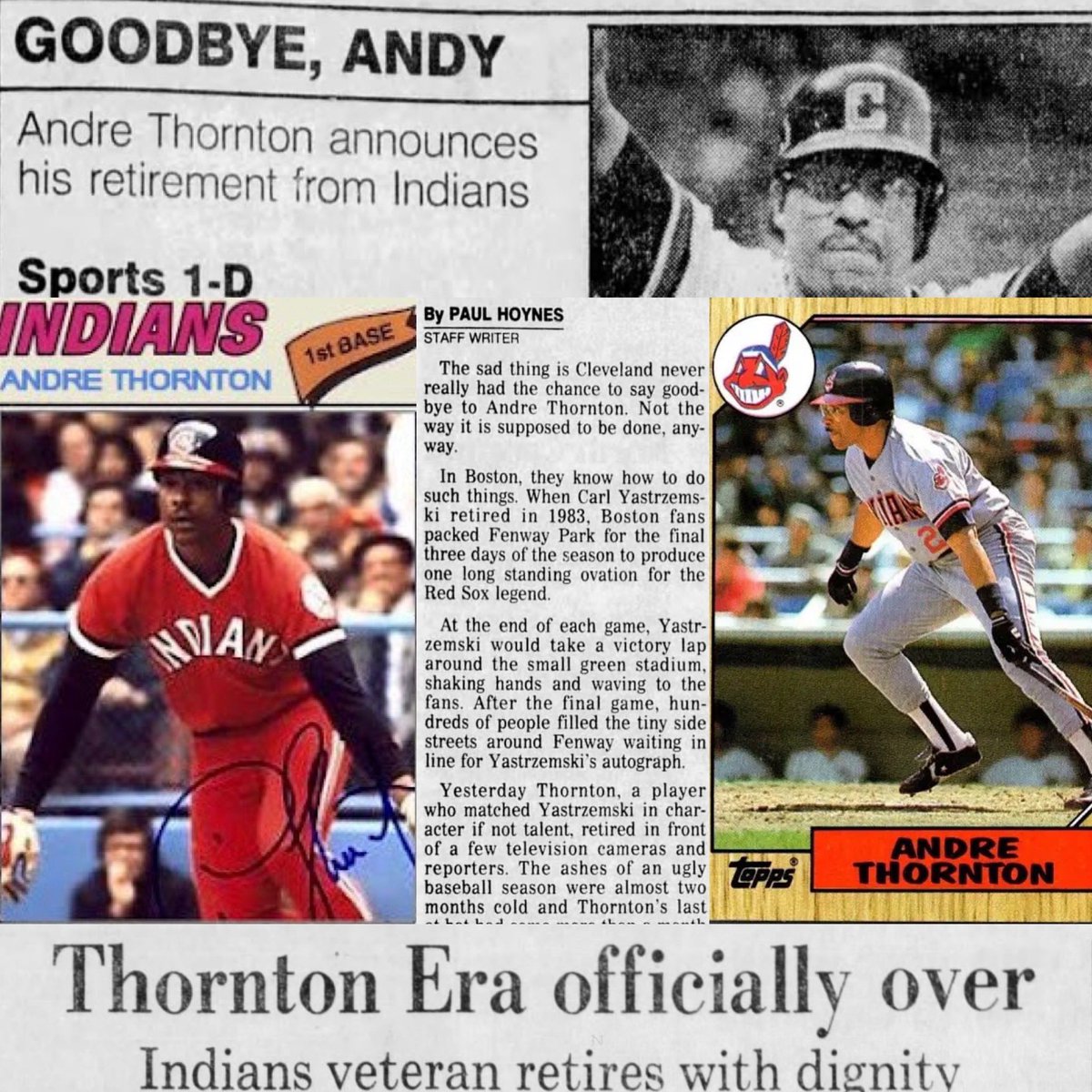 MrCleveland_216's tweet image. November 30, 1987: Thunder Road⚾️

Tribe legend Andre Thornton retires

• 11 yrs in Cleveland 
• 214 HRs (2nd most CLE at time)

A fan favorite, far &amp;amp; away best player during Indians Dark Ages (1955-1993)

Didn’t receive farewell &amp;amp; tribute he well deserved

#Thunder #ThankU