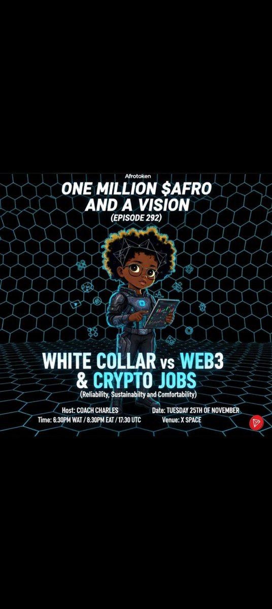 Franka256's tweet photo. 2️⃣ Consistency Wins with @Coach_C_Tech's X spaces 
Showing up daily…
Sharing knowledge…
Supporting each other…
That’s how movements grow.
One post at a time. One holder at a time.
#AfroCommunity https://t.co/Kvj9uhSkcU