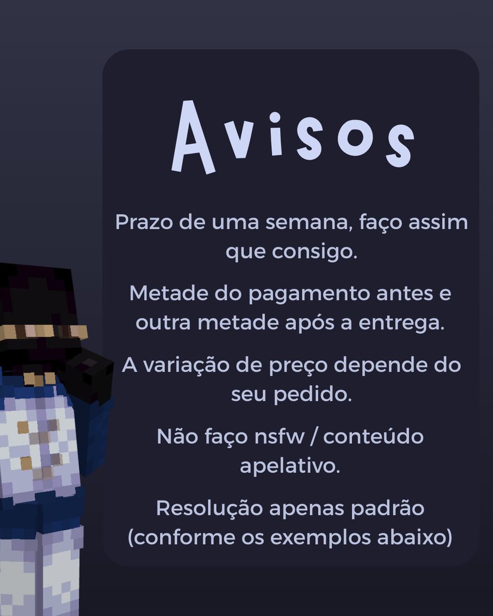 🎉Comissões Abertas!!!!1!!1!!1!  

Pela primeira vez estou abrindo comissões. Venho sentido a necessidade de uma placa de vídeo, então cá estamos nós

Dm e Discord abertos para dúvidas e pedidos! 

- Mais informações na 🧶