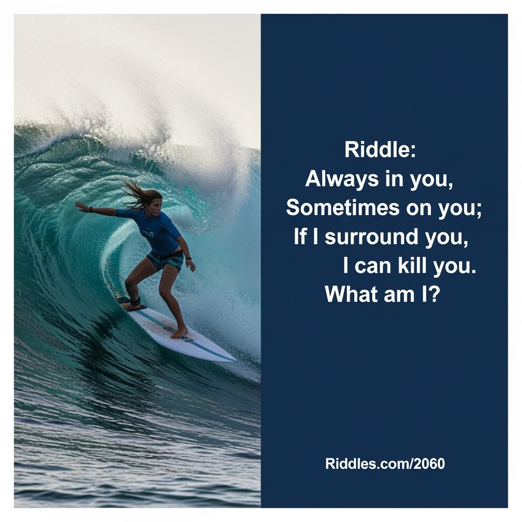 best_riddles's tweet image. Riddle: Always in you, Sometimes on you; If I surround you, I can kill you. What am I?

#riddleoftheday
#riddlesforkids
#riddles