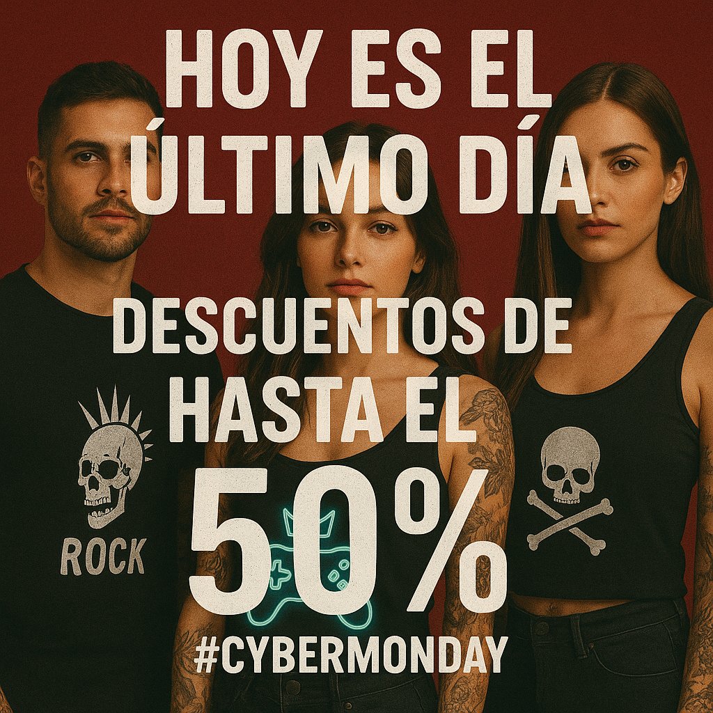 🔥 Último día del Cyber Monday en Acokaia.
Hasta -50% en sudaderas, camisetas y diseños rock &amp; gamer y bodys bebé
⏳ Se acaba a medianoche acokaia.com
Si lo tienes fichado… hoy es el día 
#CyberMonday #Acokaia