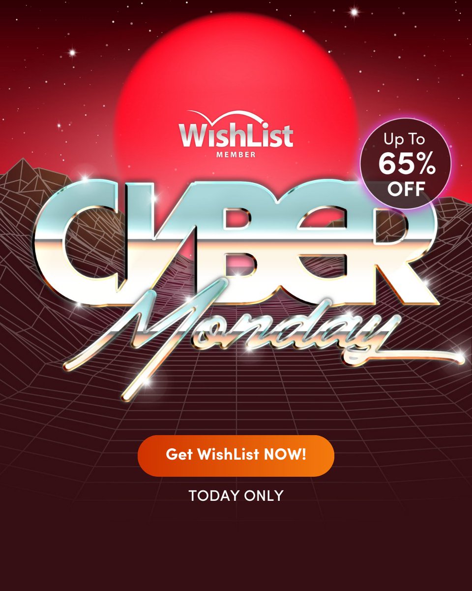 Upgrade your membership site with UP TO 65% OFF #WishListMember this Cyber Monday! Protect, manage, and grow with ease. ⏰

Shop now 👉 wishlistmember.com/pricing/

#CyberMondayDeals #MembershipPlugin #CyberMonday