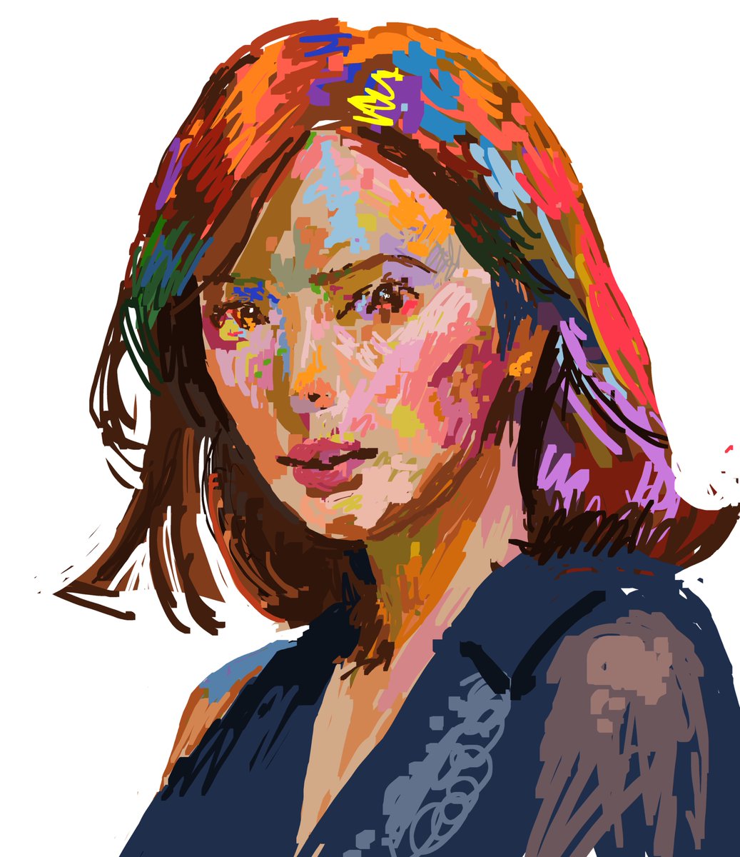 reoasagiri's tweet image. 最初はこのような“色を雑に置いただけの状態”から描いています。
いきなり線をきれいに描いたり、最初から描き込むことはほぼしていません。
まずやっているのは
・ざっくり感じた色
・パーツの場所
・明るい面と暗い面
をポンポン置いていきます。
ここで良い顔になるか8割決まります。