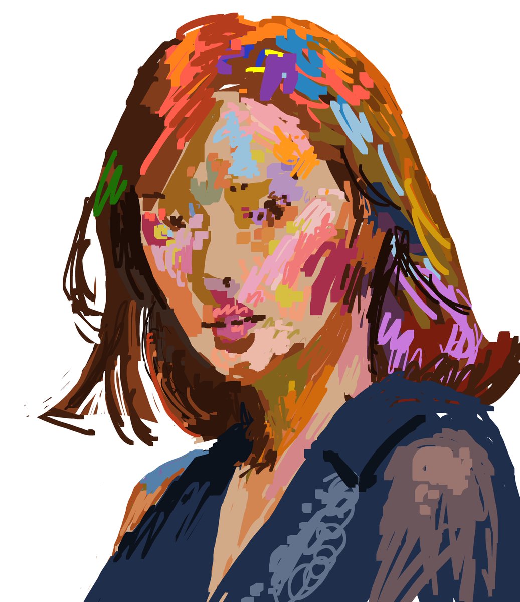 reoasagiri's tweet image. 最初はこのような“色を雑に置いただけの状態”から描いています。
いきなり線をきれいに描いたり、最初から描き込むことはほぼしていません。
まずやっているのは
・ざっくり感じた色
・パーツの場所
・明るい面と暗い面
をポンポン置いていきます。
ここで良い顔になるか8割決まります。