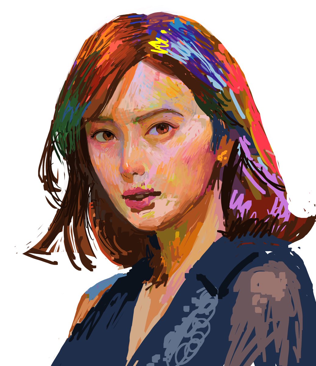 reoasagiri's tweet image. 最初はこのような“色を雑に置いただけの状態”から描いています。
いきなり線をきれいに描いたり、最初から描き込むことはほぼしていません。
まずやっているのは
・ざっくり感じた色
・パーツの場所
・明るい面と暗い面
をポンポン置いていきます。
ここで良い顔になるか8割決まります。