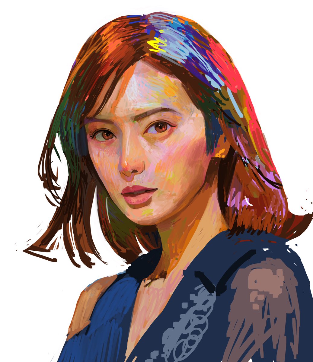 reoasagiri's tweet image. 最初はこのような“色を雑に置いただけの状態”から描いています。
いきなり線をきれいに描いたり、最初から描き込むことはほぼしていません。
まずやっているのは
・ざっくり感じた色
・パーツの場所
・明るい面と暗い面
をポンポン置いていきます。
ここで良い顔になるか8割決まります。