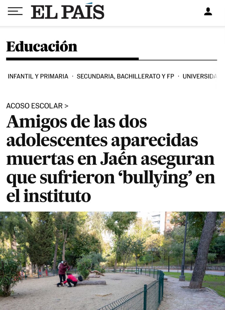 FonsiLoaiza's tweet image. La Policía afirma que las alumnas Sharif y Rosmed, de 16 y 15 años, se habrían suicidado en Jaén. Sus amigos denuncian que habrían sido víctimas de acoso escolar. El acoso escolar mata.