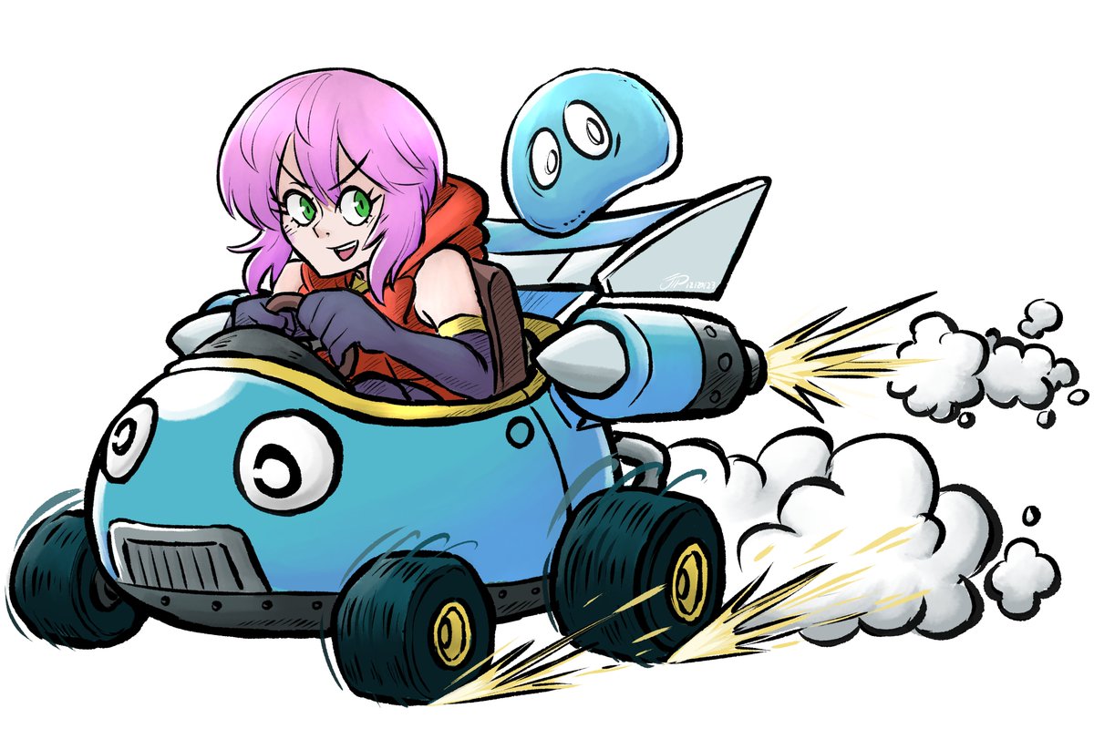 「Arial in the Slimemobile (2023)」|JAMESのイラスト