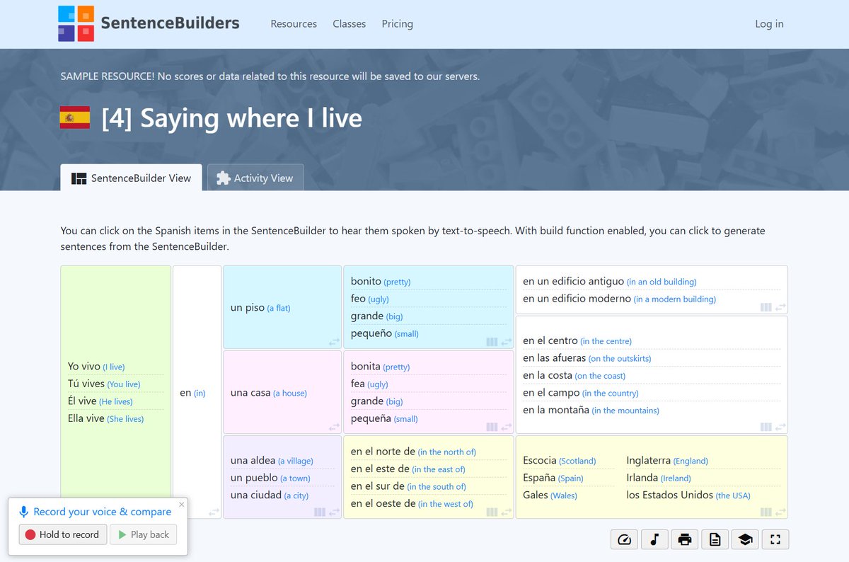SentenceBuildrs's tweet photo. 🇪🇸 SPANISH sample resource 👇👇👇
🌏 https://t.co/vJS0qKbKe0
Click the link above to try it for yourself :) 
#SentenceBuilders #EPI #mfltwitterati https://t.co/gjDpNTXxiH
