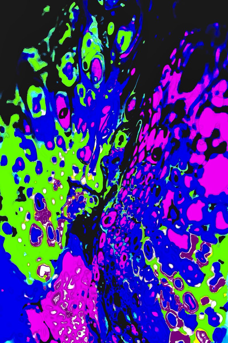 Halinaaaaaaaaa's tweet photo. 🟢🟡  Beyond the PEPEverse 🟣🔵  
At first it’s just pure color chaos…  
then suddenly… HE APPEARS 👁️🐸  

Not everyone will see him.  
Those who do… you’re now in the cult.  

Abstract Pepe painting, 2025  
Can you spot it? 

#pepes #PepeArt #AbstractArt  #HiddenPepe  

(tag your Art frens who have 20/20 vibe vision)