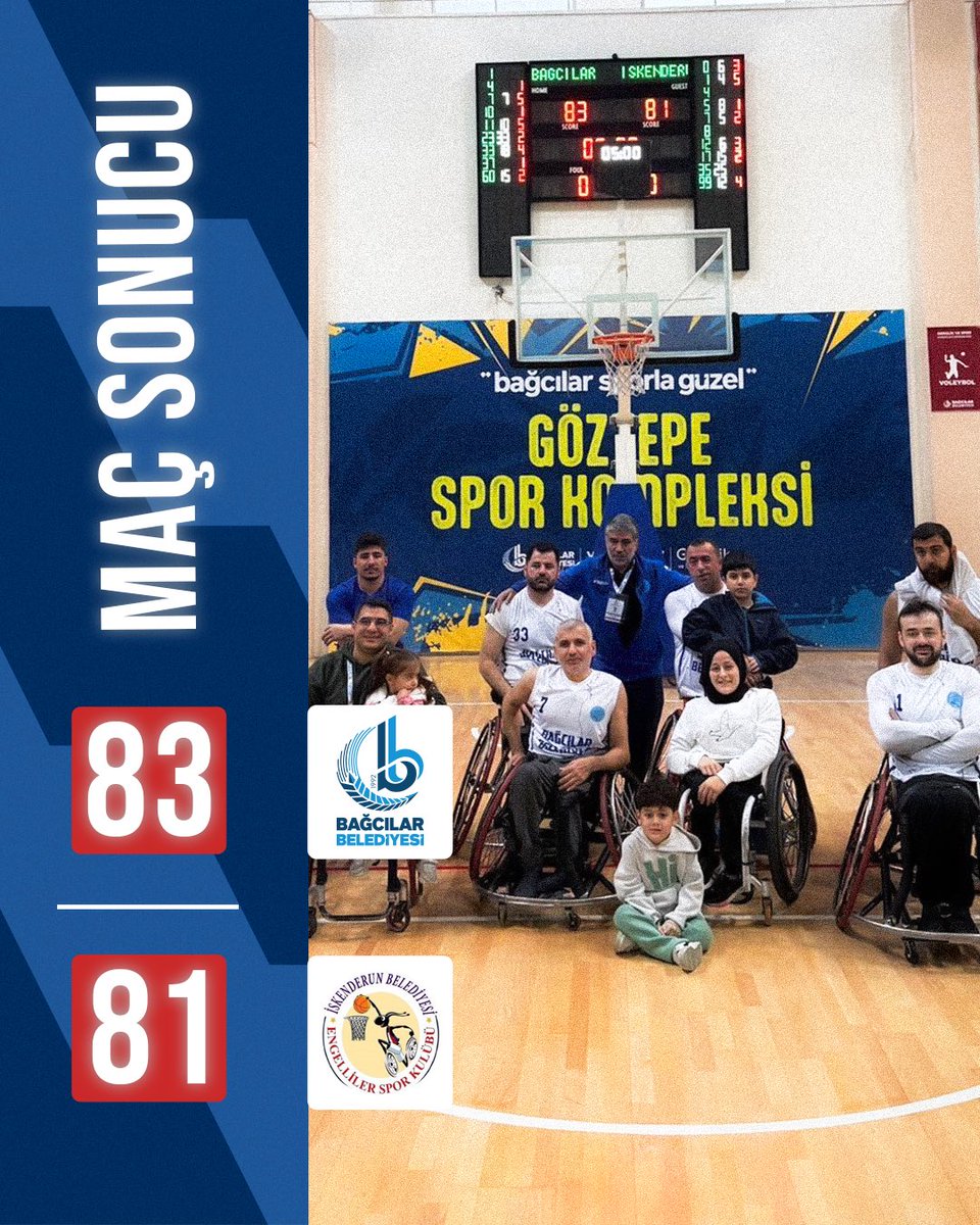 BagcilarBld's tweet photo. Nefes Kesen Maçın Galibi Bağcılar 🏀

Süper Lig’de mücadele eden Tekerlekli Sandalye Basketbol takımımız kendi evinde İskenderun Belediye takımı ile oynadığı maçı 83-81 yendi. Bu galibiyet ile oynadığı 3 maçıda kazanan takımımızı tebrik ediyoruz. 👏 https://t.co/h5i2PHQGxC