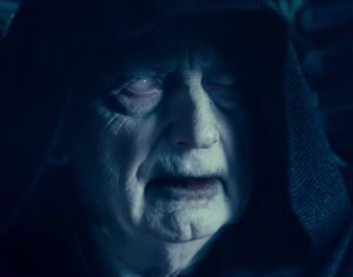 SWCultureLive's tweet image. Hot take: Palpatine returning with a fleet of planet-killing Star Destroyers makes sense when you remember he’s an EXTREMELY petty man who can’t cope with the fact that he lost at Endor.

#TROS #StarWars #Palpatine