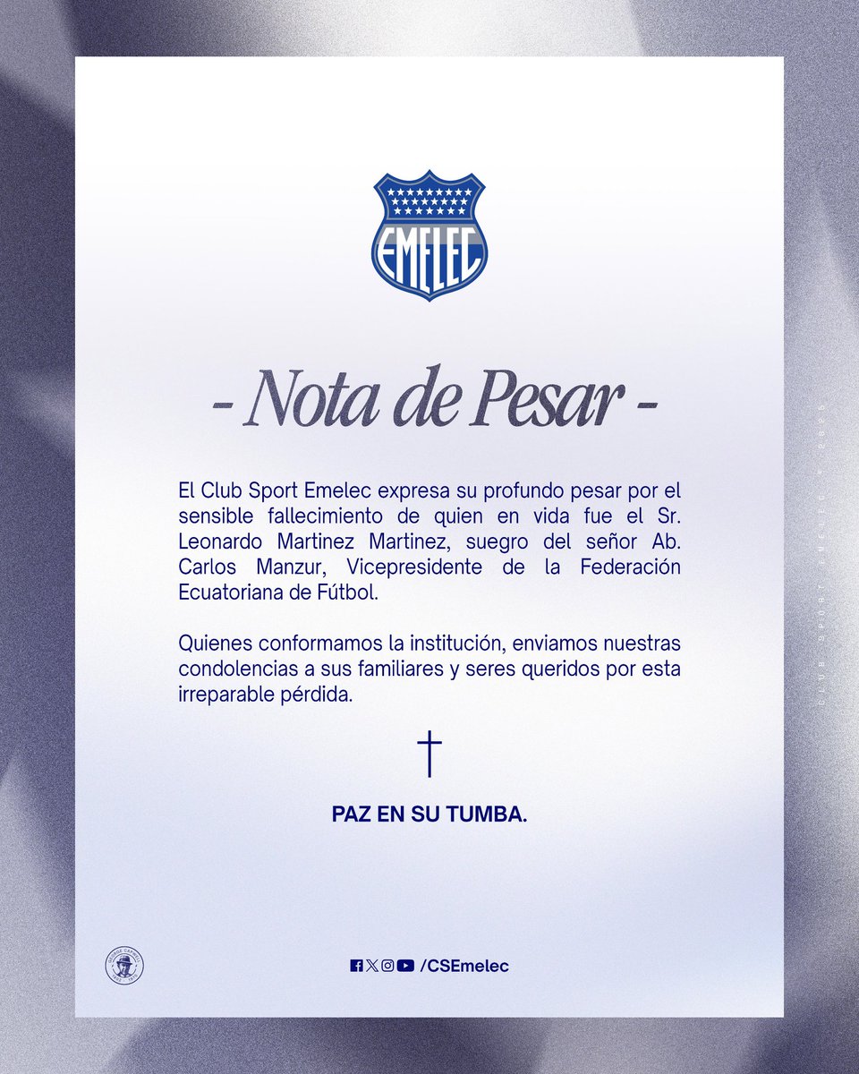 CSEmelec's tweet image. Nota de pesar. 🙏🏻