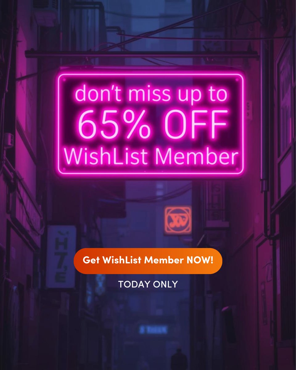 🔥 Midday reminder!

Save UP TO 65% OFF #WishListMember and take your membership site to the next level — more features, more control, same ease of use. 💪

Deal ends tonight ⏰

Shop now 👉  wishlistmember.com/pricing/
#CyberMonday #WordPress #MembershipPlugin