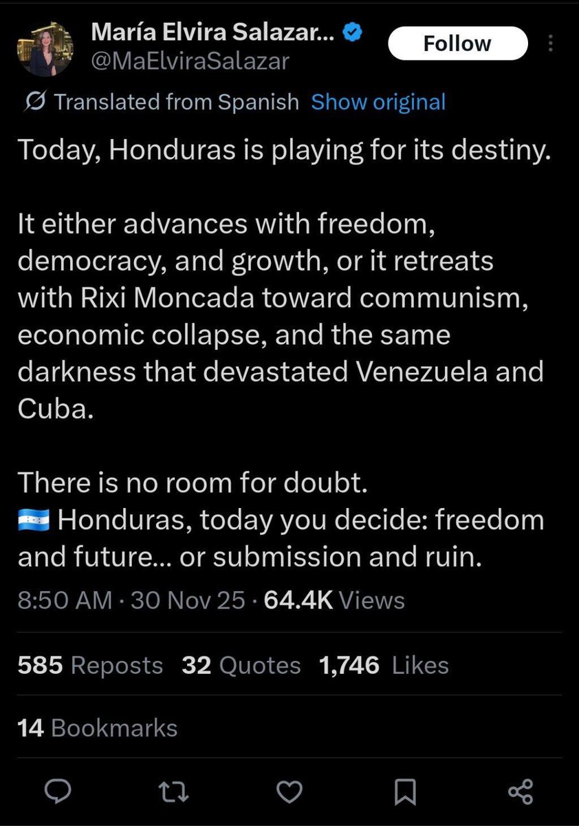 ProgIntl's tweet image. BREAKING 🇭🇳🇺🇸 Rep. @MaElviraSalazar flagrantly breaks Honduran election law, openly campaigning against candidate Rixi Moncada as voters cast their ballots. This is just the latest shocking example of US interference in the 2025 Honduran general elections.