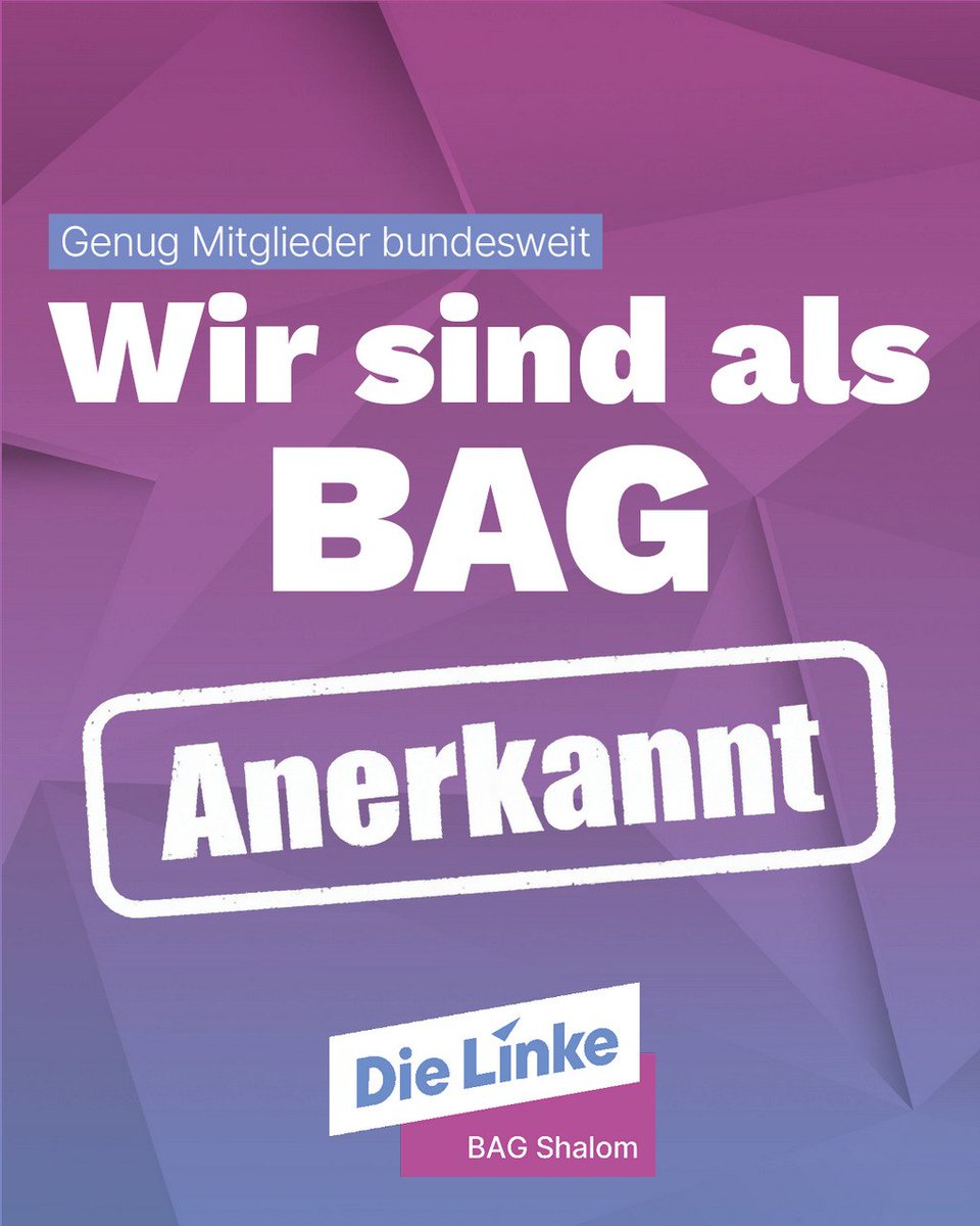 Es ist vollbracht: Der Parteirat hat heute unserem Antrag stattgegeben – damit sind wir nun offiziell ein bundesweiter Zusammenschluss bei der Partei @dielinke! 🥳

/1