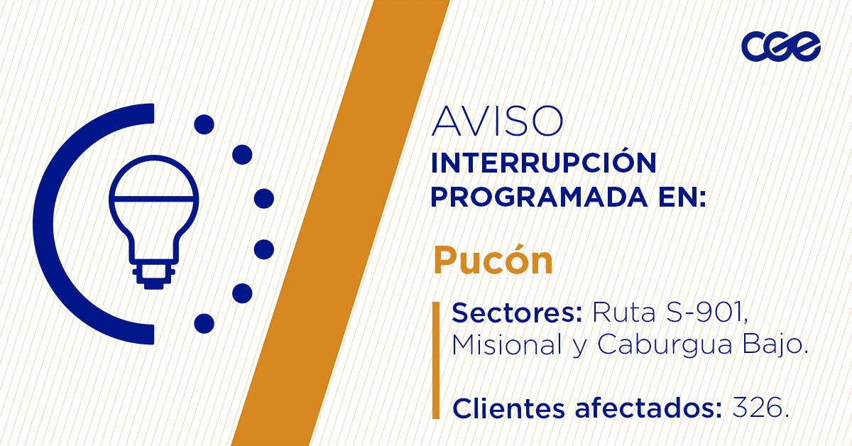 CGE_Clientes's tweet image. Para mejorar la calidad del suministro de nuestros clientes de #Pucón, este miércoles, entre 09:00 y 15:00 horas, se realizará una #InterrupciónProgramada (sectores en la imagen 👇) debido a trabajos de mejoras. Esto afectará a 326 clientes. Recuerda desconectar tus artefactos 🔌