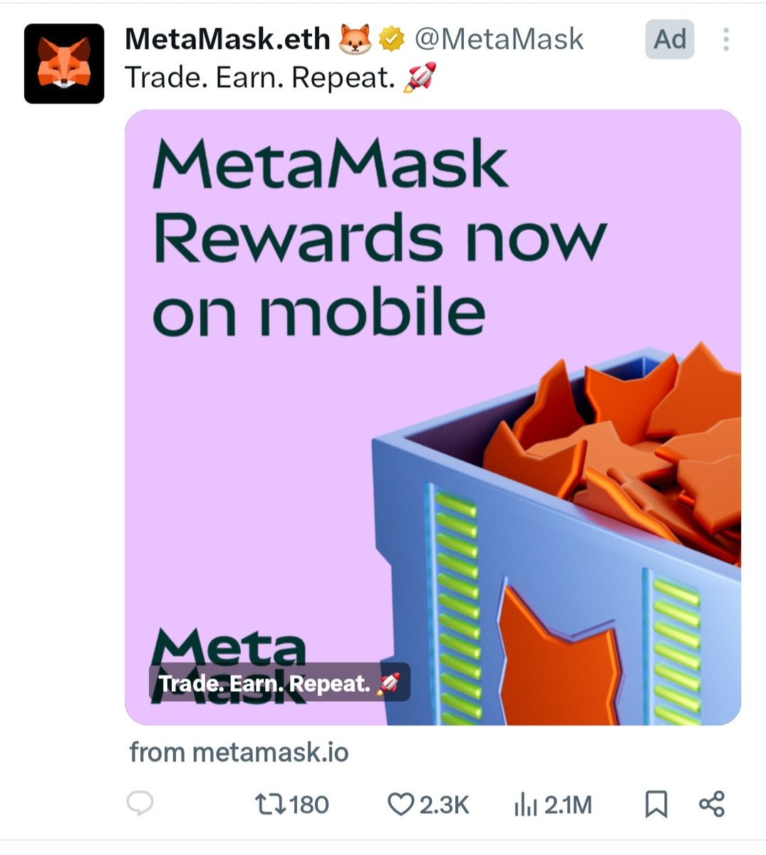 MetaMask is honestly one of the worst airdrops to farm.

They’re not rewarding you, they’re farming you.

Here’s the problem:

• Their in-app swap adds a 0.875% fee on top of gas and slippage
• Swapping 1 ETH (~$3.6K) means you’re handing them $31 for free
• They hype