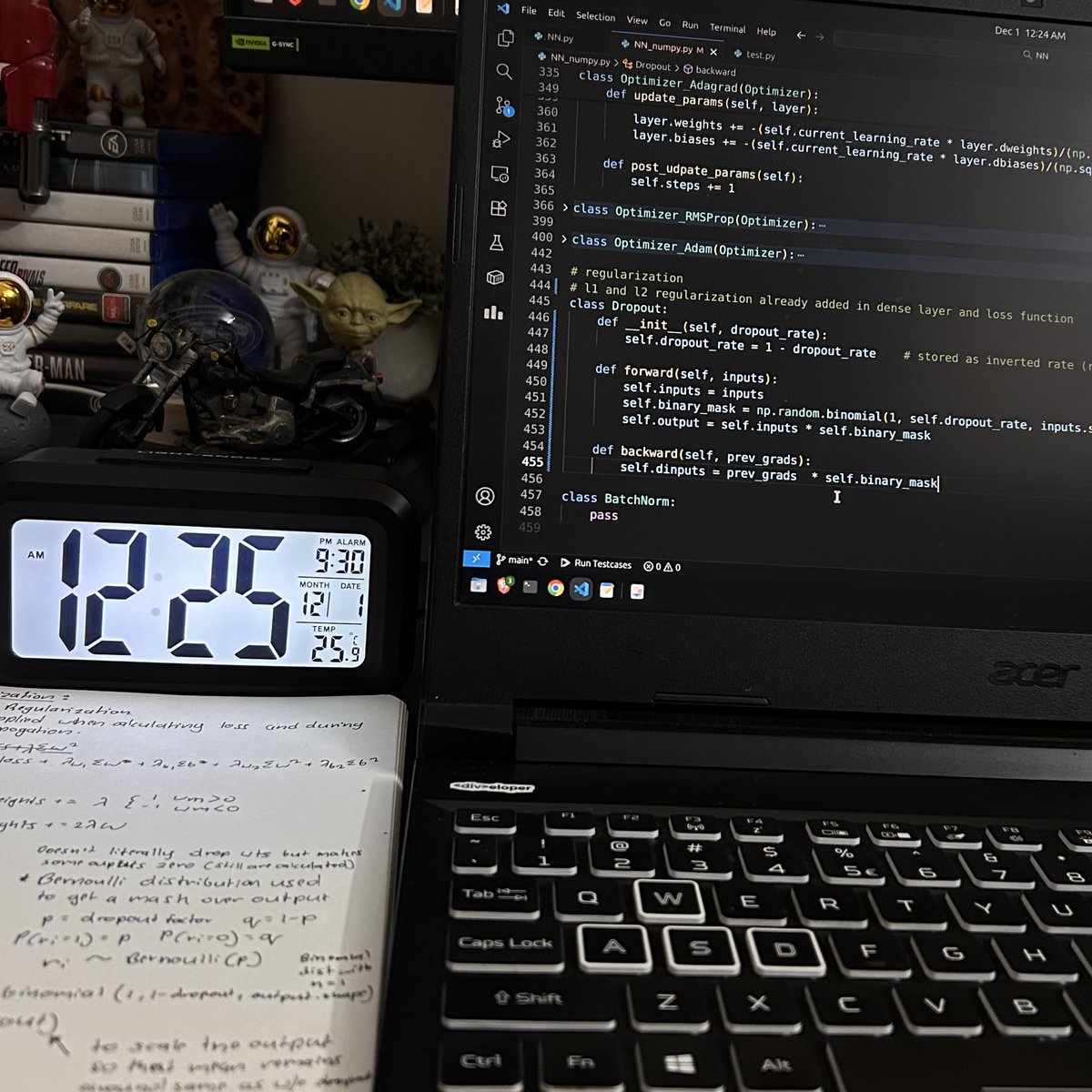 rohit_____04's tweet photo. Day 7 : Deep Learning from Scratch 

Implemented L1 , L2 Regularization✅
Implemented Dropout Layer✅ https://t.co/Yd8CYzs2cl
