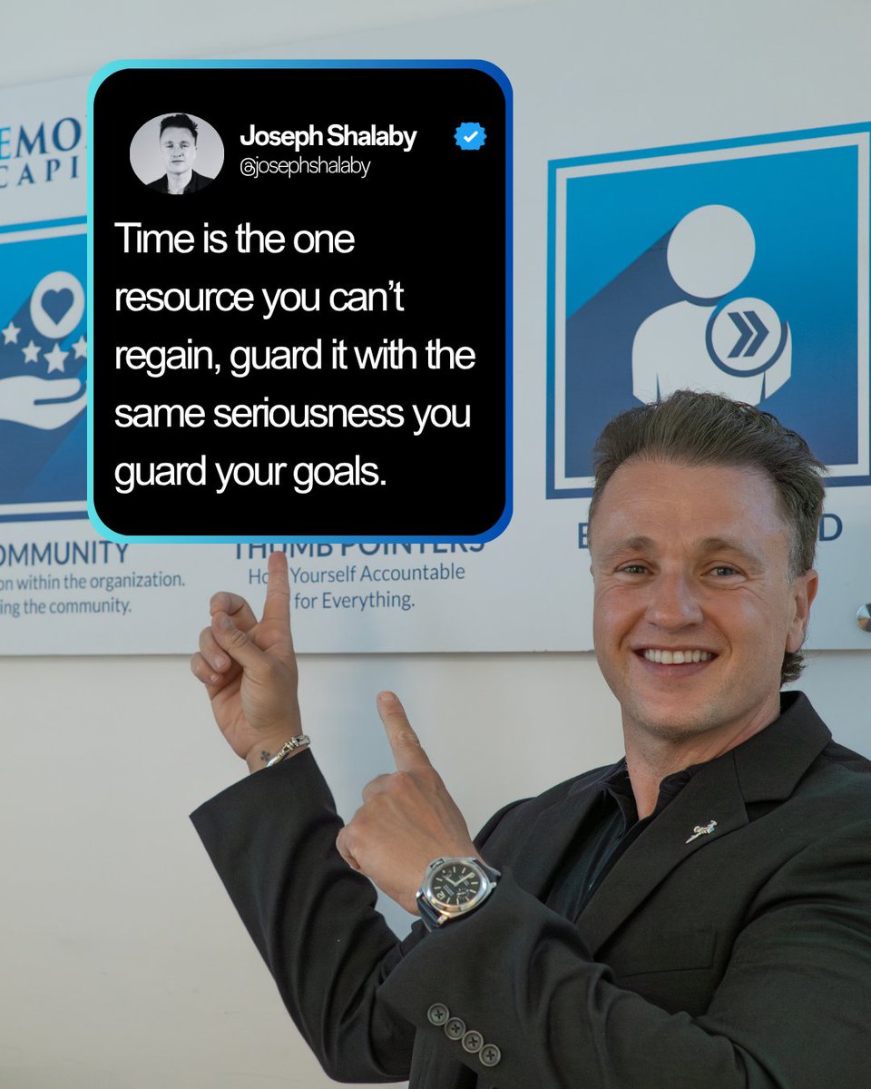 Time is the one resource you never get back.
Guard it with the same seriousness you guard your goals, because how you spend it determines who you become.
—Joe Shalaby