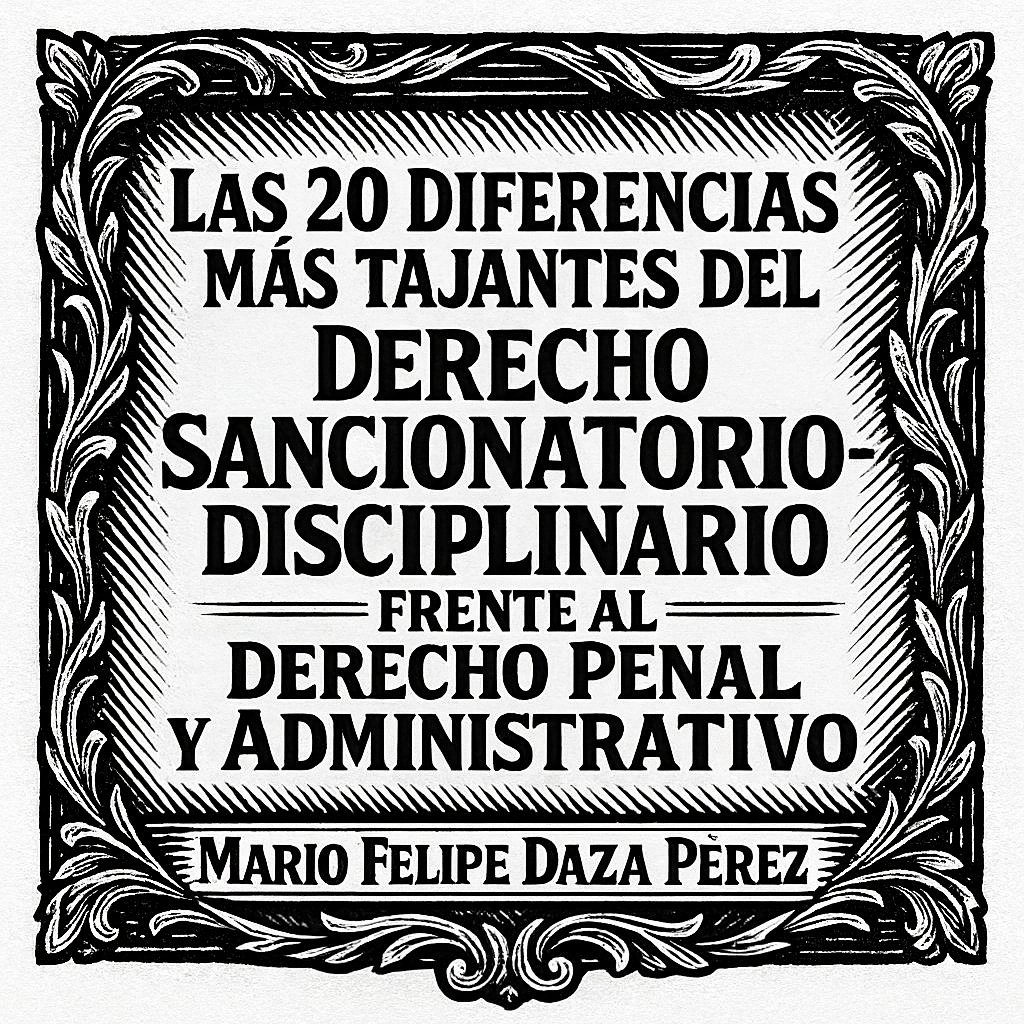 mariodaza's tweet photo. Las 20 diferencias más tajantes del Derecho Sancionatorio-Disciplinario frente al Derecho Penal y Administrativo

1. Son de distintas especies. El derecho disciplinario es una de las modalidades del derecho sancionatorio, lo mismo que es el penal y también el derecho administrativo sancionador (como subgénero y como especie de este último).

2. En el derecho penal se habla de bien jurídico tutelado, en algunas ocasiones por algunos autores es incluido en el derecho administrativo sancionador (DAS), pero no en el disciplinario, ya que en este último lo que existe es una "lesión del deber" o "incumplimiento de deberes funcionales".

3. Nos referimos en el derecho disciplinario a una "relación de sujeción especial", termino introducido por juristas alemanes, esto, como poder jurídico para dirigir al funcionario en el cumplimiento de obediencia de sus "deberes funcionales", ahora orientados a los derechos fundamentales (Otto Bachof), en cambio, las áreas del derecho administrativo sancionador (DAS) como el penal lo que existe comúnmente son las "relaciones generales de sujeción" (cuestión distinta).

4. Se destaca en el derecho disciplinario el "deber funcional" y no una "antijuridicidad material", mucho menos una "lesividad", por lo cual pugna con este área del derecho, ya que aquí no se protege "bienes jurídicos" sino "afectaciones de deberes funcionales", por ello es que el concepto de "ilicitud sustancial" sea propio (o al menos, mayormente desarrollada) del derecho disciplinario y no de otra disciplina como la administrativa sancionadora (DAS) o la penal.

5. Se habla de "injusto" en el derecho penal, en cambio en el derecho disciplinario de "ilícito", esta construcción no está dada en el derecho administrativo sancionador (DAS), como conjunción de la estructura de la responsabilidad disciplinaria como categoría dogmática.

6. El derecho penal es de aplicación de ultima ratio, en cambio en el derecho disciplinario, le es indiferente, lo cual se investiga y se sancione por el mero de hecho de infringir el deber sustancial (mera conducta), indistintamente de las faltas bagatelares.

7. Las faltas en el derecho disciplinario son de contextura abierta mayormente, es decir, de número apertus, por una parte, en alguna ocasión también son cerrados, pero en el derecho penal si que lo son (en mayor medida). Mientras que en el derecho disciplinario se habla de faltas gravísimas, grave o leves -o graves o no graves en México- (concepción civilista), en el derecho administrativo sancionador (DAS) no sucede lo mismo, de la misma forma en el penal, tan solo se verifica si se subsumió la conducta en la falta/delito desplegado.

8. En el derecho penal reina el dolo, en las otras especies la culpa. Uno de los grandes penalistas que ha diferenciado de las instituciones de una o la otra, ha sido Bernardino Alimena, en su texto "Principios de Derecho Penal", distinguiendo precisamente el concepto de "relación de sujeción especial" con el "general" como sucede también con el área del derecho administrativo sancionador (DAS).

9. Si bien el derecho disciplinario es uno solo, tiene diversas manifestaciones (tan solo una de ellas lo es el derecho disciplinario administrativo), en cambio las otras especies no lo posee tan diversificadamente, al menos no el administrativo sancionador (DAS) que es general. Los modelos disciplinarios son el general, policivo, militar, de contadores, odontología, médicos, ingeniero, etc, (deontología), rama propia de la "ética juridificada" cuestión que no es dada tampoco en el derecho penal.

10. El derecho disciplinario surge con nacimiento propio (con el derecho canónico -monacato-), el derecho administrativo surge de la jurisprudencia (en Francia) con fallos y de la ley (en Colombia), en especial con el derecho monárquico, y el derecho penal liberal surge de la ley y de la necesidad producida por las barbaries causadas durante la edad media desde la época de Cesare Beccaria.

11. El derecho disciplinario bebe de una fuente axiológica (deontológica) presentada por la eticidad y la "filosofía moral" como practicidad en incumplimiento de uno de sus deberes, en este casos funcionales presentados cuando el servidor público o particular que cumple funciones públicas acciona/omite alguna de sus funciones administrativas (art. 209 CN), en cambio, el derecho penal, ni tampoco el derecho administrativo sancionador existe este origen, tan solo se presenta las faltas/delitos por conducta de las contravenciones o los delitos acaecidos.

12. El derecho disciplinario quiere un buen funcionamiento de la administración pública, mientras que en el derecho penal busca la prevención de peligros como el bienestar en la sociedad, de allí que se hable de tipicidad, antijuridicidad, culpabilidad y necesidad de pena (t+a+c+np), en el disciplinario en cambio se manifiesta con la tipicidad de las faltas, la ilicitud sustancial (inmerso dentro del deber funcional) lo cual recoge el ilícito y no el injusto (penal), y la culpabilidad (t+is+c) que bien es el fundamento como principio y categoría dogmática de todo el derecho sancionatorio (lo cual se nutre de todas las especies y subgéneros incluyendo el derecho administrativo sancionador (DAS) la cual no cuenta este último con la ilicitud sustancial).

13. Los principios del derecho penal no son transportados al derecho disciplinario mutatis mutandis, sino que su aplicación se debe a la remisión directa del derecho sancionatorio y no per se de esta área (construye su modelo), ni tampoco del derecho administrativo sancionador (DAS), pero se complementa con sus bases o garantías fundamentales.

14. El derecho penal se predica de la norma objetiva de valoración (desvalor de resultado) y el derecho disciplinario de la norma subjetiva de determinación (desvalor de acción) determinado hacia directivas, directrices o modelos de conducta por medio de deberes, debe haber en cierto grado un compromiso ético (Adela Cortina), esta implicación desde el punto de vista de la teoría de la norma no sucede tampoco con el derecho administrativo sancionador (DAS).

15. El derecho administrador sancionador (DAS), toca cuestiones subsidiarias, supletorias, de instrucción y juzgamiento, pliego de cargos de forma general y no especifica como el disciplinario (régimen de servidores públicos, régimen de fuerza militares, de abogados, etc), siempre cuenta con finalidades distintas.

16. Como diría Ángeles de Palma del Teso, el derecho penal es el reino del dolo, la imprudencia en este ámbito tiene un carácter excepcional, por el contrario el derecho sancionador administrativo (DAS) la imprudencia es la protagonista y el dolo tiene atribuido un papel secundario, pero en el derecho disciplinario tiene una variación mixta, bien, a discrecionalidad del operador jurídico del cual podría valorar más el dolo o la culpa o viceversa (sistema dualista).

17. Vale la pena decir que la concepción de la tipicidad del derecho penal no es la misma para el derecho disciplinario, toda vez que las normas de cada rama de la disciplina jurídica protegen bienes jurídicos diferentes y su finalidad normativa es distinta, en este caso solo la "lesión del deber".

18. La autonomía o identidad de un derecho como es la disciplinaria no la da la norma procesal sino la sustancial (aunque los ajustes a partir de la Sentencia de Petro Urrego vs Colombia se dará en este enfoque, para darle mayor particularidad adjetiva), pues la primera es un instrumento de realización de la segunda.

19. La edificación del derecho disciplinario sobre el concepto de “la infracción del deber” (pflichthdelikt), dado en un -funcionalismo normativo- marcado derroteros en el desarrollo de su estructura y ha contribuido a marcar con mayor nitidez las diferencias con el derecho penal, no sólo en cuanto a la construcción del "ilícito disciplinario", sino también en relación con otros aspectos, como lo son, entre otros aspectos, la imposibilidad de la tentativa y/o la complicidad (como de los dispositivos amplificadores).

20. En la edad contemporánea, es recurrente la utilización de las cláusulas flexibles, normas blandas, normas de reenvió, abiertas y conceptos jurídicos indeterminados (en este orden) en el derecho disciplinario, más que en el derecho administrativo sancionador (DAS) y el derecho penal en menor medida.

Conclusión: Como se observa, el derecho sancionatorio-disciplinario presenta diferencias tajantes frente al derecho penal y al administrativo, en aspectos que van desde su fundamento, su ámbito subjetivo, sus principios rectores, hasta detalles procedimentales y dogmáticos.