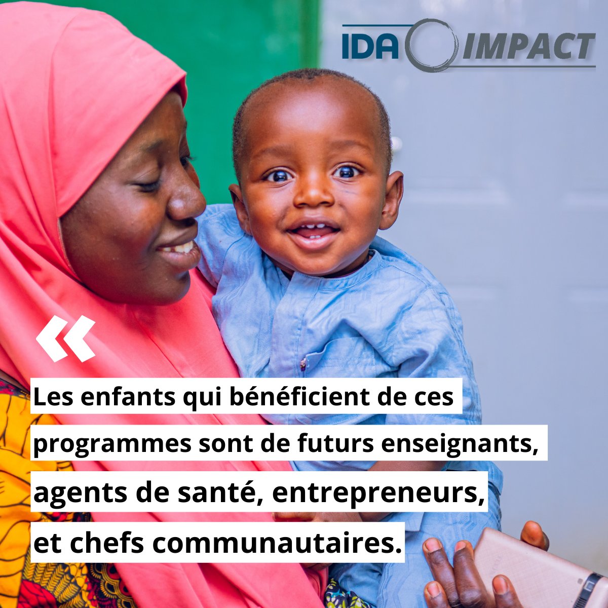 Banquemondiale's tweet image. #IDAworks | Les enfants qui bénéficient aujourd’hui des programmes de @WBG_IDA et @save_children sont les enseignants, les médecins, les innovateurs et les dirigeants de demain.
Un investissement précoce est la clé d’un impact durable.
➡️ wrld.bg/bCef50XyrPv