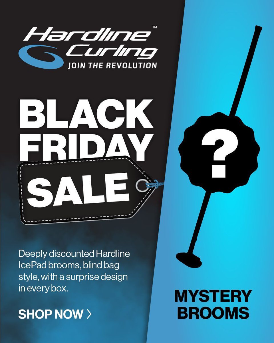 HardlineCurling's tweet image. Still live. Mystery Brooms are moving fast.
IcePad performance for $129.99 with a surprise design in every box.

Get yours before they’re gone. Sale ends tomorrow.
#JoinTheRevolution