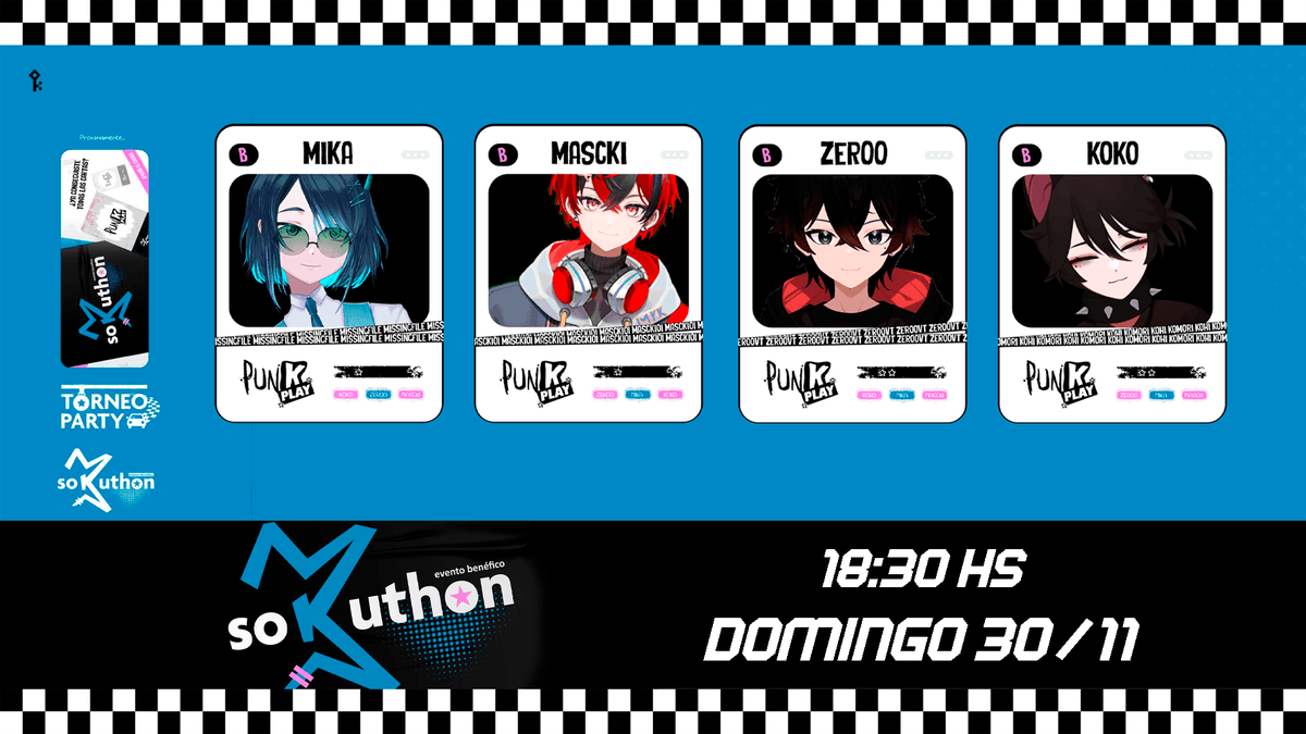 MissingFileVT's tweet image. ¡Hoy tenemos Evento Benefico!

¡Voy a estar en un torneo el #SOKUTHONPARTY , un torneo de Party Animals!

Nos vemos a las 18:30 🇦🇷