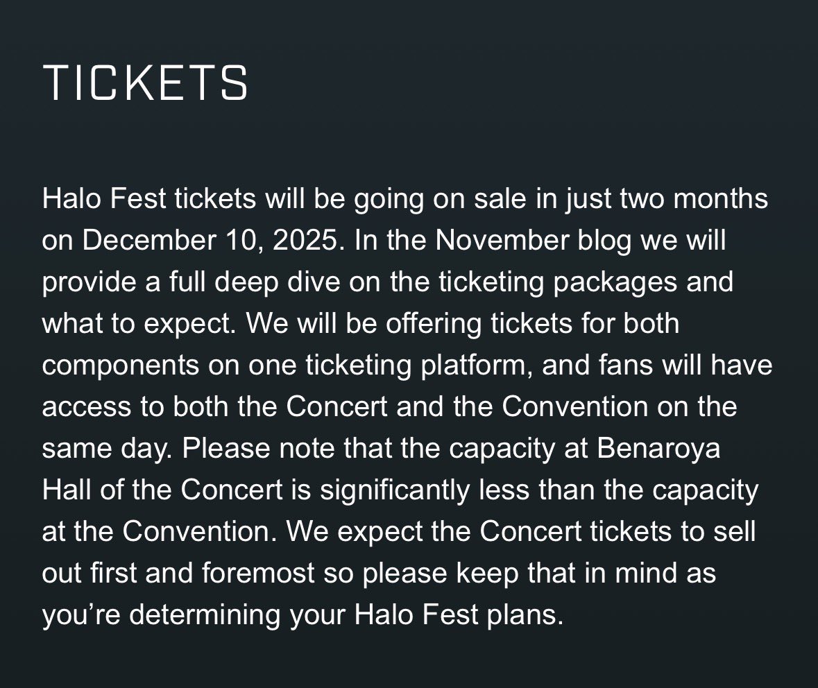 CryptumZetaXV's tweet image. Ummm did I miss the blog post regarding ticket bundles for Halo fest? @Tashi343i 
#Halo